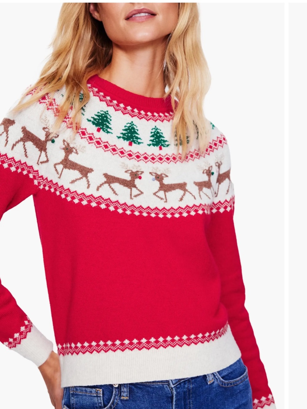Boden Edie Fair Isle Christmas Sweater Small